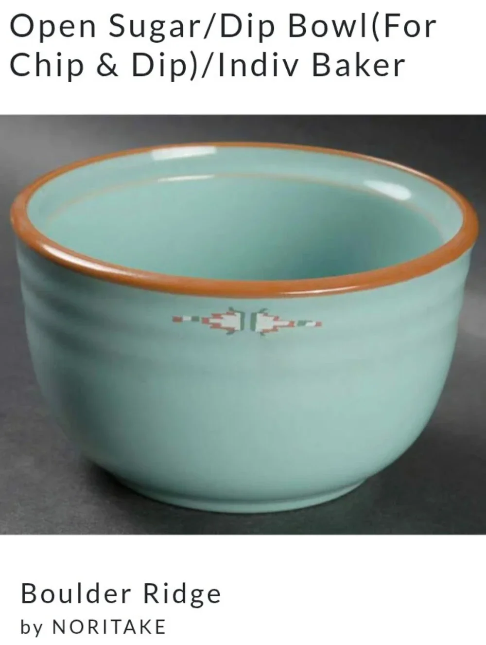 Noritake Boulder Ridge 8674 Aqua Stoneware Creamer & Open Sugar Bowl Set